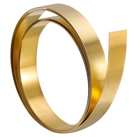 TA-VIGOR 1Pcs Brass Sheet Roll, 2000mm x 10mm x 0.2mm Metal Foil Plate Roll Brass Metal Thin Sheet Strip for Crafts, Electrical Repairs, DIY Projects, Grounding