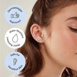Tini Lux | Hypoallergenic Earrings | Titanium Castor Star Studs | Gold Tiny Star | Titanium Stud Earrings for Women | Gold Earrings Studs, Sensitive Ears, Trendy Womens Earring Set