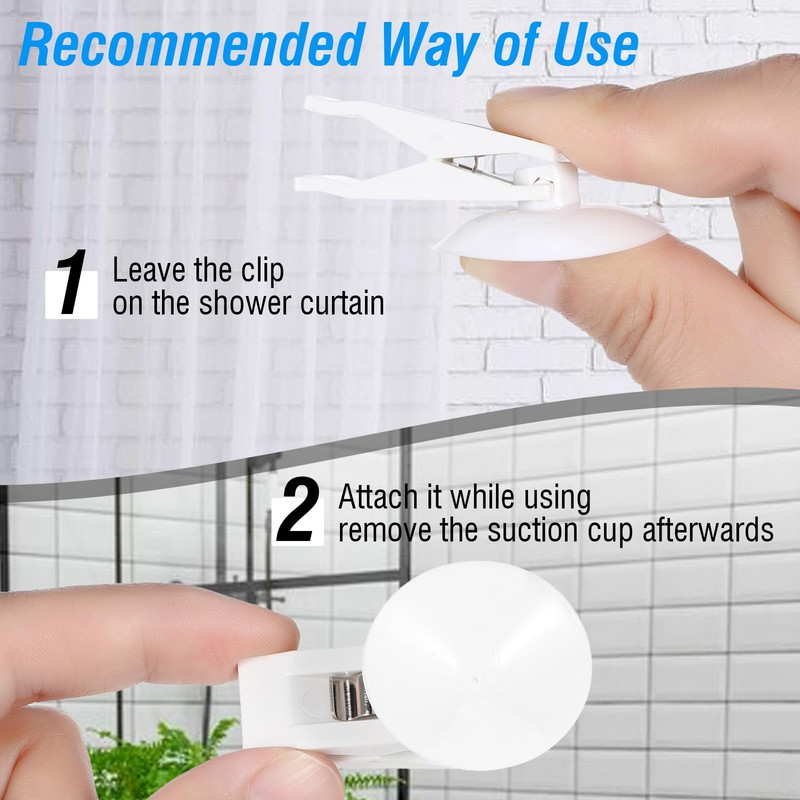 6 Pack Shower Curtain Clips Self Adhesive Shower Curtain Holder