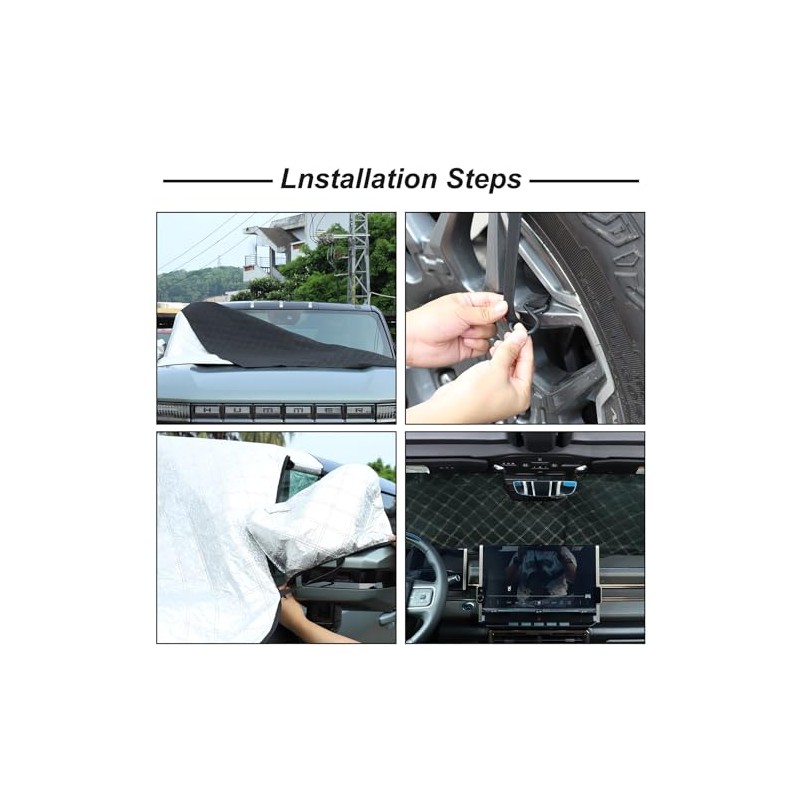 for Hummer EV Accessories Windshield Sun Shade,Windshield Snow Cover 4-Layer