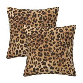 Leopard Pillow Covers 20x20 in Sets of 2 Couch Pillow Case Modern Decorative Square Throw Pillows for Home Living Room Bedroom Bed Cushion Outdoor