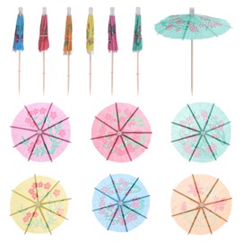 MECCANIXITY 300 Pcs Mini Drink Umbrellas Cocktail,3.9 Inch Cocktail Picks Toothpicks Colorful Mini Paper Umbrellas for Drinks Cupcake Beach Party Decorations