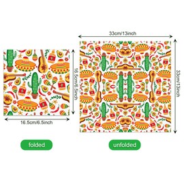 OXYLIPO 40Pcs Mexican Fiesta Paper Napkins Mexican Fiesta Colorful Disposable Lunch Dinner Paper Napkin Set for Cinco De Mayo Baby Shower Dinner Picnic Party Tableware Decor Supplies,6.5 * 6.5 Inch