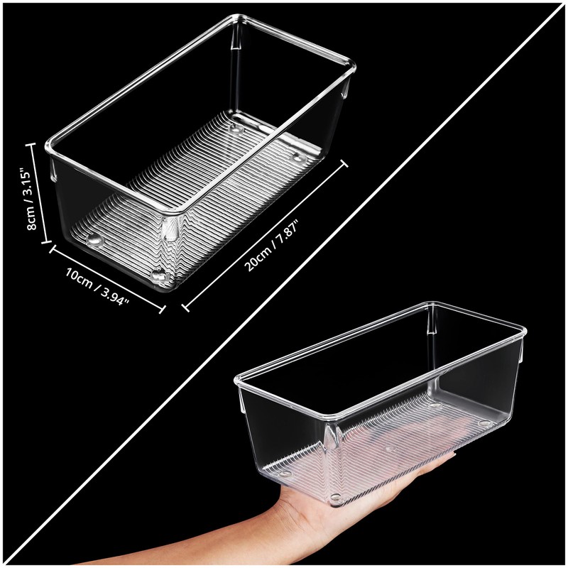 Kurtzy 4 Pack Kitchen Fridge & Cupboard Storage Trays -