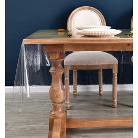 Best House Clear PVC Table Protector, Waterproof, Oil Proof Transparent Table Cover Clear Plastic Table Cloth Cover for Kitchen Coffee Office Dining Table (L x W)(100 X 137cm)