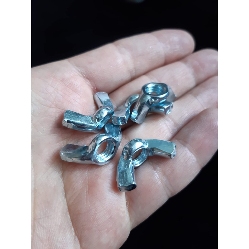 Wing Nuts Zinc Plated Butterfly Nut Silver Hand Twist M8