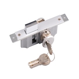 Aluminum Storefront Mortise Door Lock, Storefront Door Lock Commerical Mortise Lock, Double Cylinder Hook Deadbolt Lock Set,for Entry Doors(1-1/8" Backset) with Key for Aluminum/Zinc Alloy Shop Doors