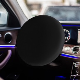 Wogomz Steering Wheel Cover Sun Shade, Anti-Heat Car Steering Wheel Shield, Cooling Steering Wheel Cover Block Sun & Heat, Universal 18 Inch Vehicle Steering Wheel Sun Protector (Black)