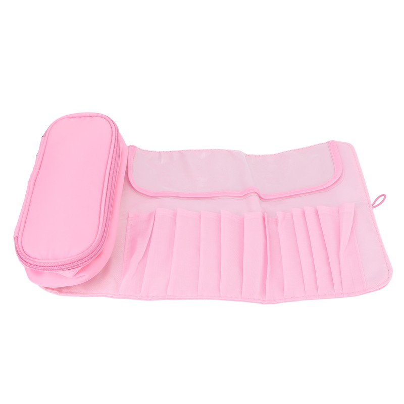 Cosmetic Bag Professional Makeup Brush Rolling Case Pink Cosmetics Make