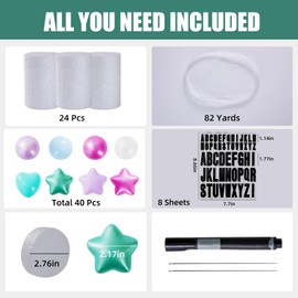 76 Pcs DIY 3D Friendship Bracelet Birthday Banner Music Fansdisco Prom Supplies Birthday Decoration for Concert Theme Supplies Wall Door Bunting Banner Flag Birthday (Mermaid Color)