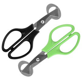 YILANJIN 2PCS Quail Egg Scissors, Anti-Rust Quail Eggs Opener, Shell Separator, Egg Shell Cutter, Small Quail Egg Cracker, Stainless Steel Cutting Egg Tools for Pigeon Quail Birds Egg Black Green