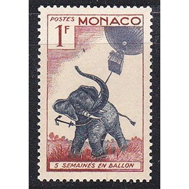 1955 Semaines en Ballon 1F Monaco Postage Stamp