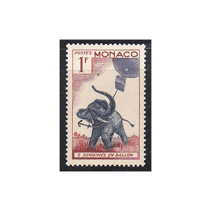 1955 Semaines en Ballon 1F Monaco Postage Stamp