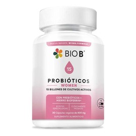Bio B  Probióticos Women con 15 billones UFC  Hierro BioFerrin Cepas para mujer  probióticos vaginales