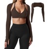 YEOREO Women Crop Top Long Sleeve Bolero Open Front Workout