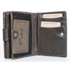 Women's Dark Bown Genuine Leather Wallet Without Any Logos or