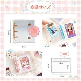 Hayexiha Sticker Album, Transparent Sticker Book, 3-Hole Ring Type, A8 Size, Sticker Storage, Transparent Refill Folder, Mini Sticker Book, Tearable, Includes 30 Replacement Refills, Sticker Album For