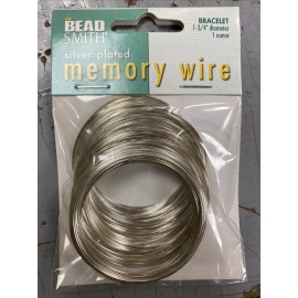 Beadsmith BEAD SMITH Silver Plated Memory  Wire Bracelet Round 1.75" Diameter 1 oz NEW