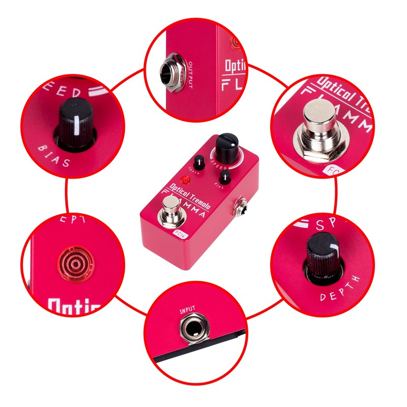 FLAMMA FC16 Optical Tremolo Guitar Effects Pedal Mini Portable True