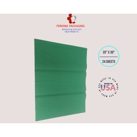 Festive Gren - Cuadrados de papel de seda, 24 hojas, papel de regalo premium y suministros de arte para cumpleaños, vacaciones o regalos por Feronia Packaging, grande 20 x 26 pulgadas