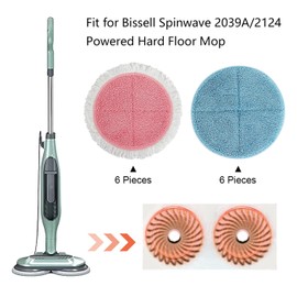 BeiLan Electric Mop Pads Spin Wave Replacement - 12 Pack Electric Mops for Floor Cleaning - 7.28inch Spin Replacement Mop Pads (7.28inch-12Pack)