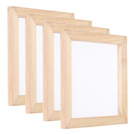 PATIKIL Wooden Paper Making Screen, 4Pcs 6 Inch Single Paper Making Mould and Deckle Papermaking Supplies Frame for Paper Making DIY Crafts, Wood Color