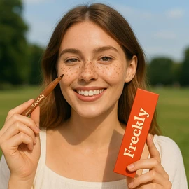 Felt Tip Freckle Stamp – Effortless, Natural-Looking Freckle Tint. Quick-Drying, Waterproof, Long-Lasting Pen. Skin-Friendly Makeup for Faux Freckles. (Dark Brown)
