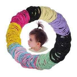 LEDUODO 300 Pcs Elastic Hair Ties - Small Size Elastic Hair Ties for Girls Multicolor Hair Bands Elastic Ponytail Holder (Multicolor)