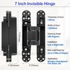 7 inch Hidden Door Hinges（2 Pcs）-Invisible Hinges for Doors, 180