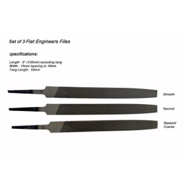 Proops x 3 6" 150mm Flat Smooth, Second, Bastard Coarse Flat Files. (F9973) Free UK Postage