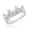 Sovats Ladies Queen Crown Ring, Sterling Silver, Cubic Zirconia
