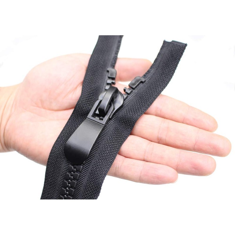 YaHoGa #15 Large Zip for Coat Plastic 2-Way Separable Black