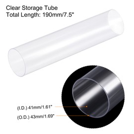 MECCANIXITY Clear Storage Tube 1 5/8"x7.5"(41mmx190mm) Lightweight for Bead Containers, Craft, DIY with White Caps 2 Pack