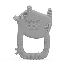 Mordedera de Silicona Loulou Lollipop (Para Bebé) | Juguete de Dentición con Texturas de Alivio | Apto para Congelador | Libre de BPA y Grado Alimenticio (4M+) | Rinoceronte