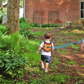 Toddlers Leash + Anti Lost Wrist Link Child Kids Safety Harness Kids Walking Wristband Assistant Strap Belt for Boys Pink Christmas Gift (Black) (Purplish Blue)