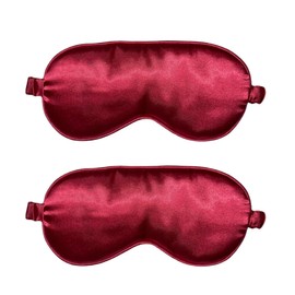 WESTEND CHOICE Sleep Mask 2 Pack Soft Satin Silk Eye Mask for Men Women Eye Blindfold for Travel Light Blocking Night Sleep Mask Comfortable Blackout Sleeping Mask (Red)