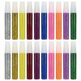 20 PCS Non-Toxic Washable Glitter Glue Stick Set, Grad Caps Assorted Colors Glue Stick, Decorating Supplies 10 Colors Rainbow Glue Stick for Crafts Back to School Gifts Supplies for DIY Arts,