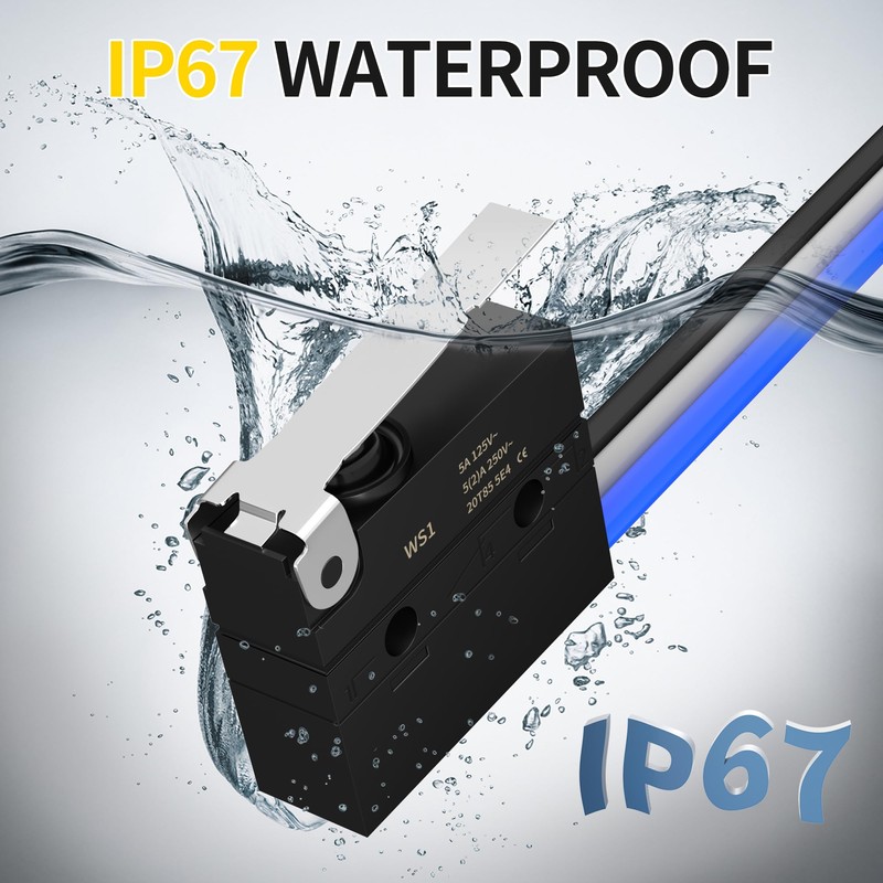 Joinfworld Waterproof Micro Limit Switch with Hinge Lever 6A 12V