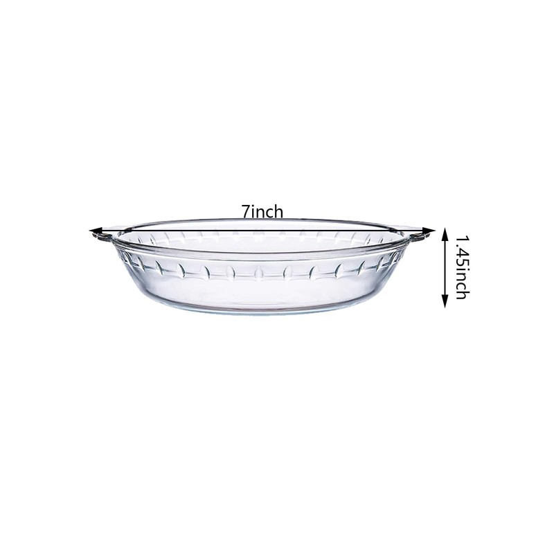 FEOOWV 1 Pack Round Glass Pie Pans for Baking Round