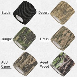 Sagafly 12 Rolls Camo Tape Wrap Camouflage Wrap Self-Adhesive Bandage 2" x 5 Yards (Jungle Camo)