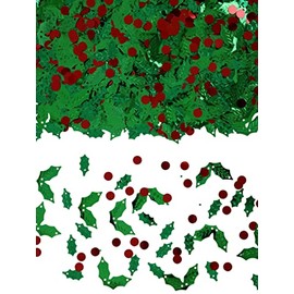 Iconikal Bulk Party Foil Confetti, Christmas Holly Berries, 3,000-Count