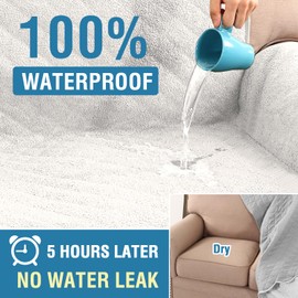 H.VERSAILTEX Couch Covers for 3 Cushion Couch Sofa Pet Friendly Thick Soft Sofa Covers Washable Teddy Fleece Fabric 100% Water Proof Couch Cover Furniture Protector(Sofa, Natural White)