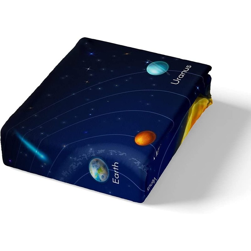 Loussiesd Planet Solar System Bedding Set Galaxy Space Duvet Cover
