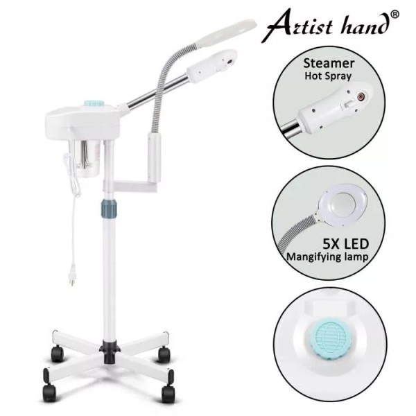 ArtistHand 2IN1 Facial Steamer 5x Magnifying Lamp Hot Ozone Salon
