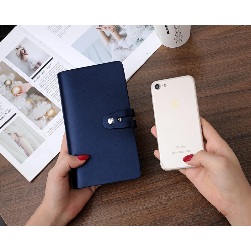 Romozi RFID Credit Card Holder, Leather Business Card Organizer with