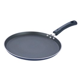 Vinod Cookware Dosa Griddle (Tawa) with Induction Base - 100% Aluminum Non Stick Pan with Anti Scratch Surface - Flat Multi Use Crepe Pan - (Black) - (12 IN / 30 CM)