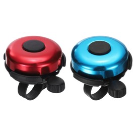 sourcing map 2pcs Bike Bell Classic Bicycle Bell with Loud Crisp Clear Sound Bike Ring Bell Aluminum Bike Accessories for Road Mountain Bike, Red Blue