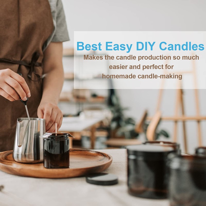 DINGPAI 100pcs Cotton Candle Wicks, 6 inches Low Smoke Pre-Waxed