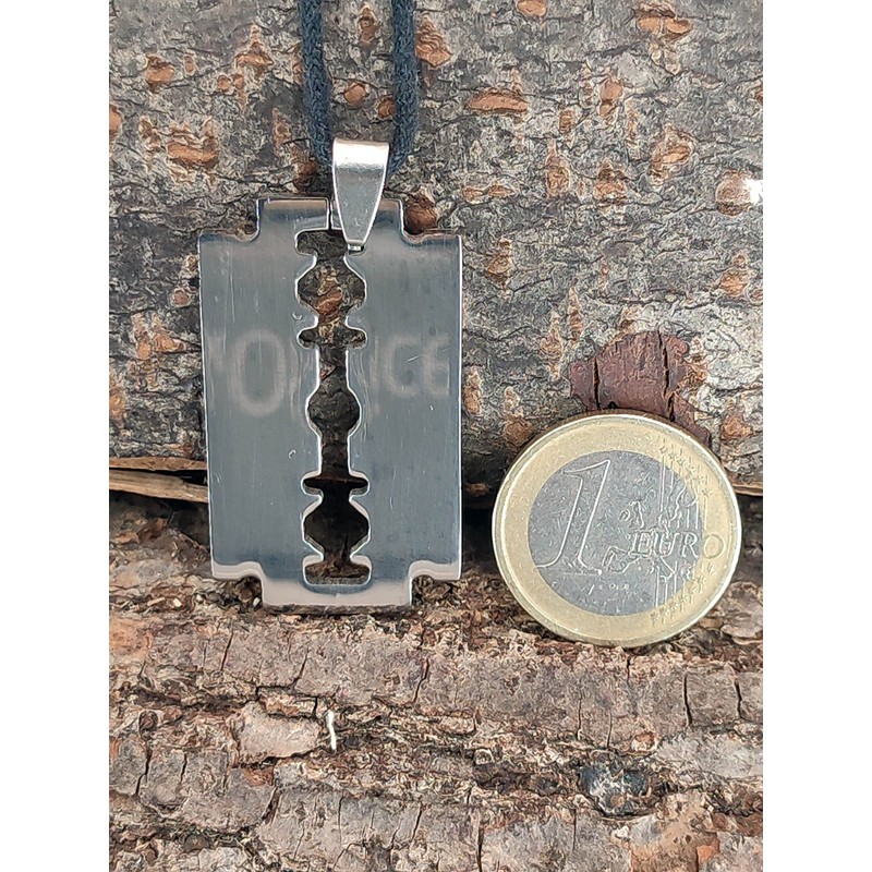 Razor Blade Large Stainless Steel Pendant