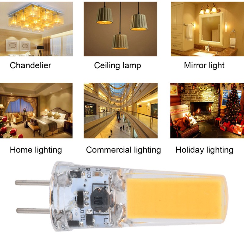 6PCS GY6.35 Bulb 5W COB Light Bulb 500lm Silicone Ceiling